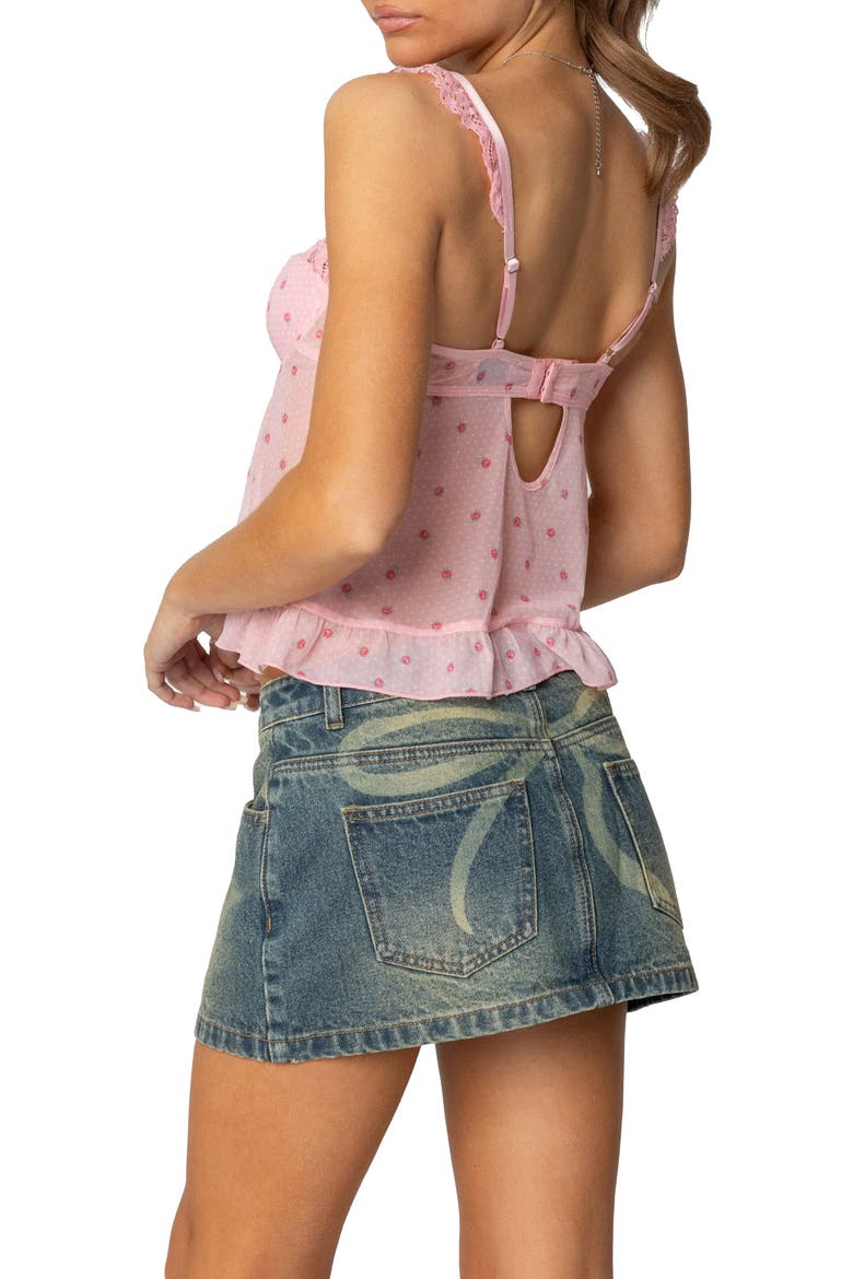 Pipa Floral Mesh Bra Top, Alternate, color, PINK