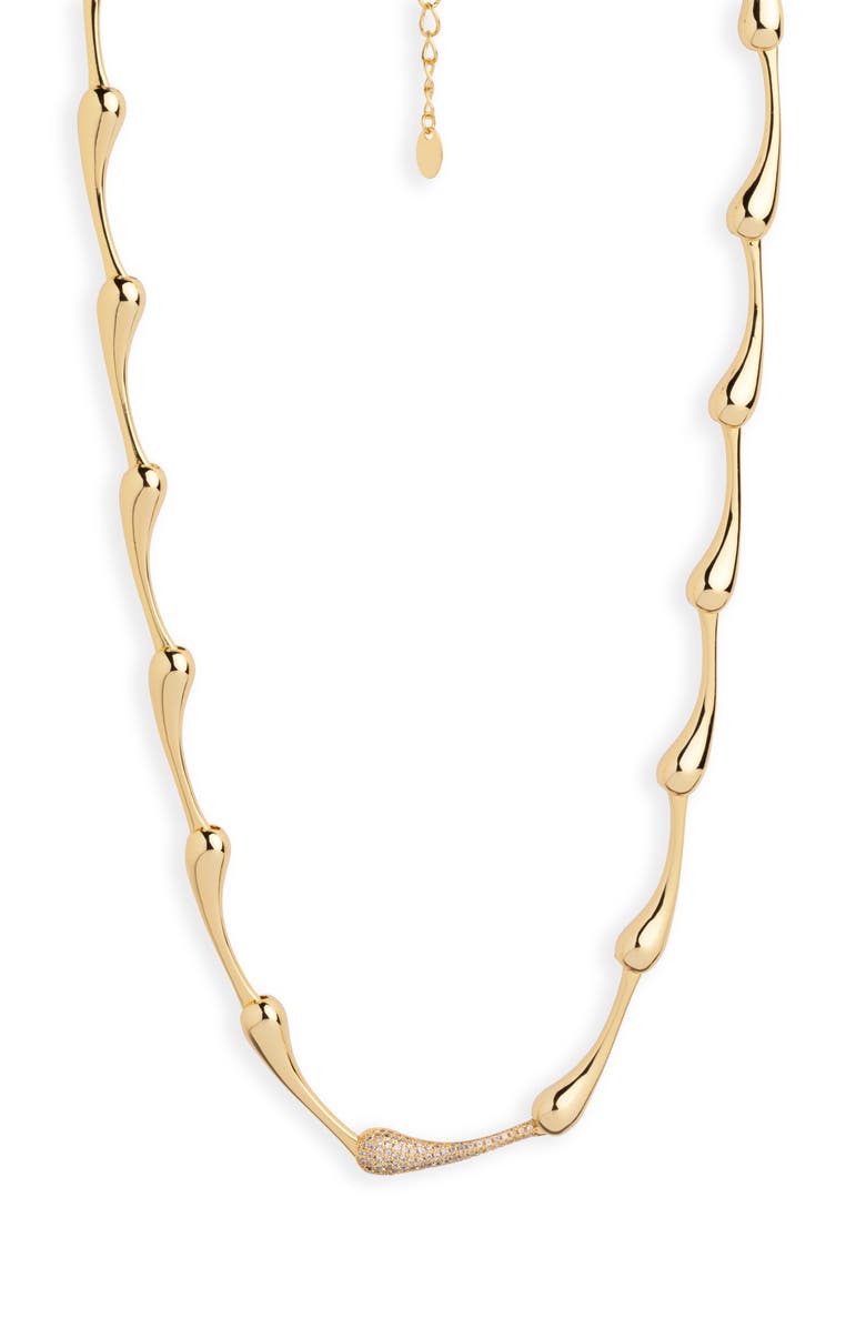 ARGENTO VIVO Cubic Zirconia Paisley Link Necklace, Main, color, Gold