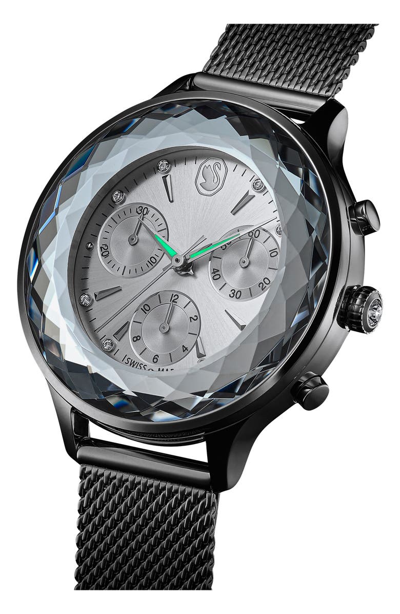 Swarovski Novo Bracelet Chronograph Watch, 37mm, Alternate, color, Silver