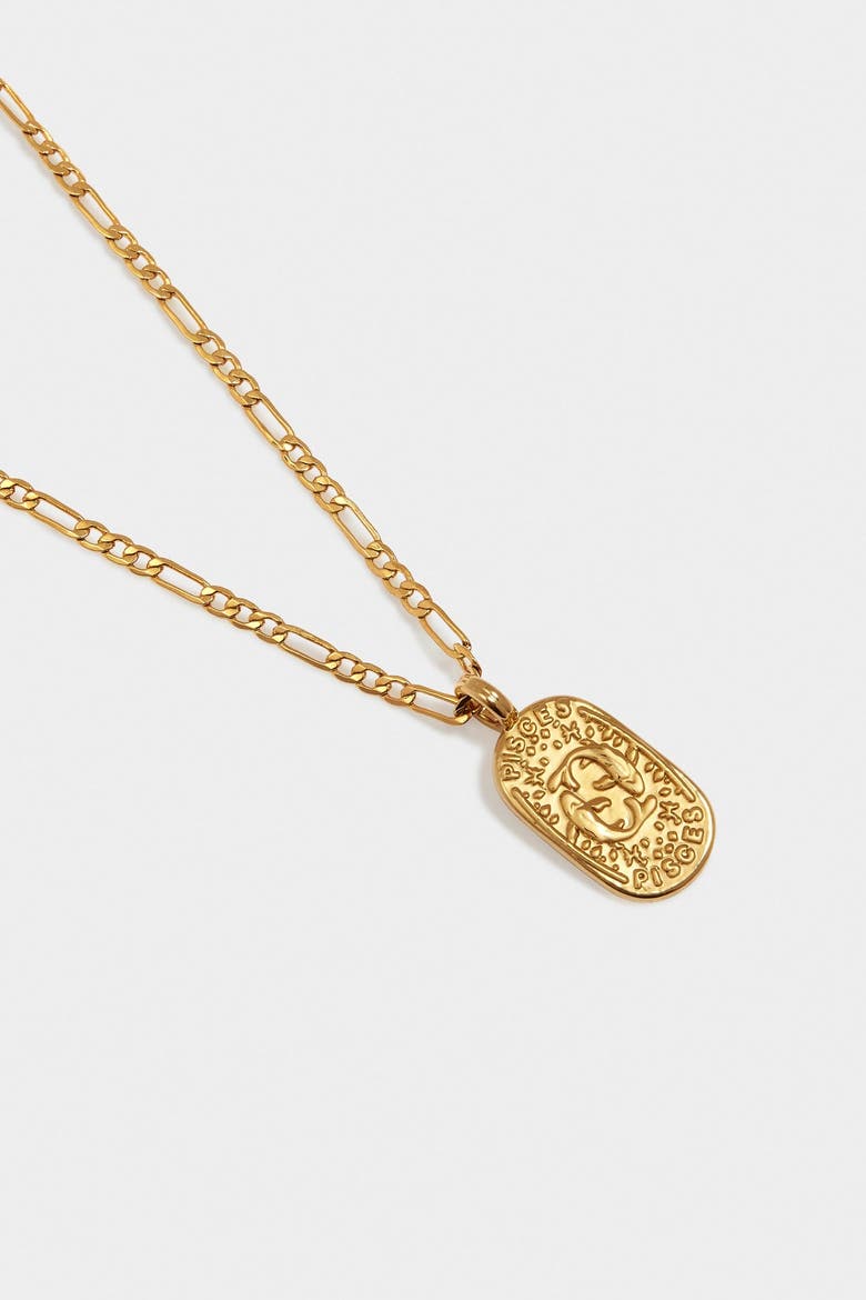 'Pisces' Waterproof Gold Zodiac Necklace, Alternate, color, GOLD