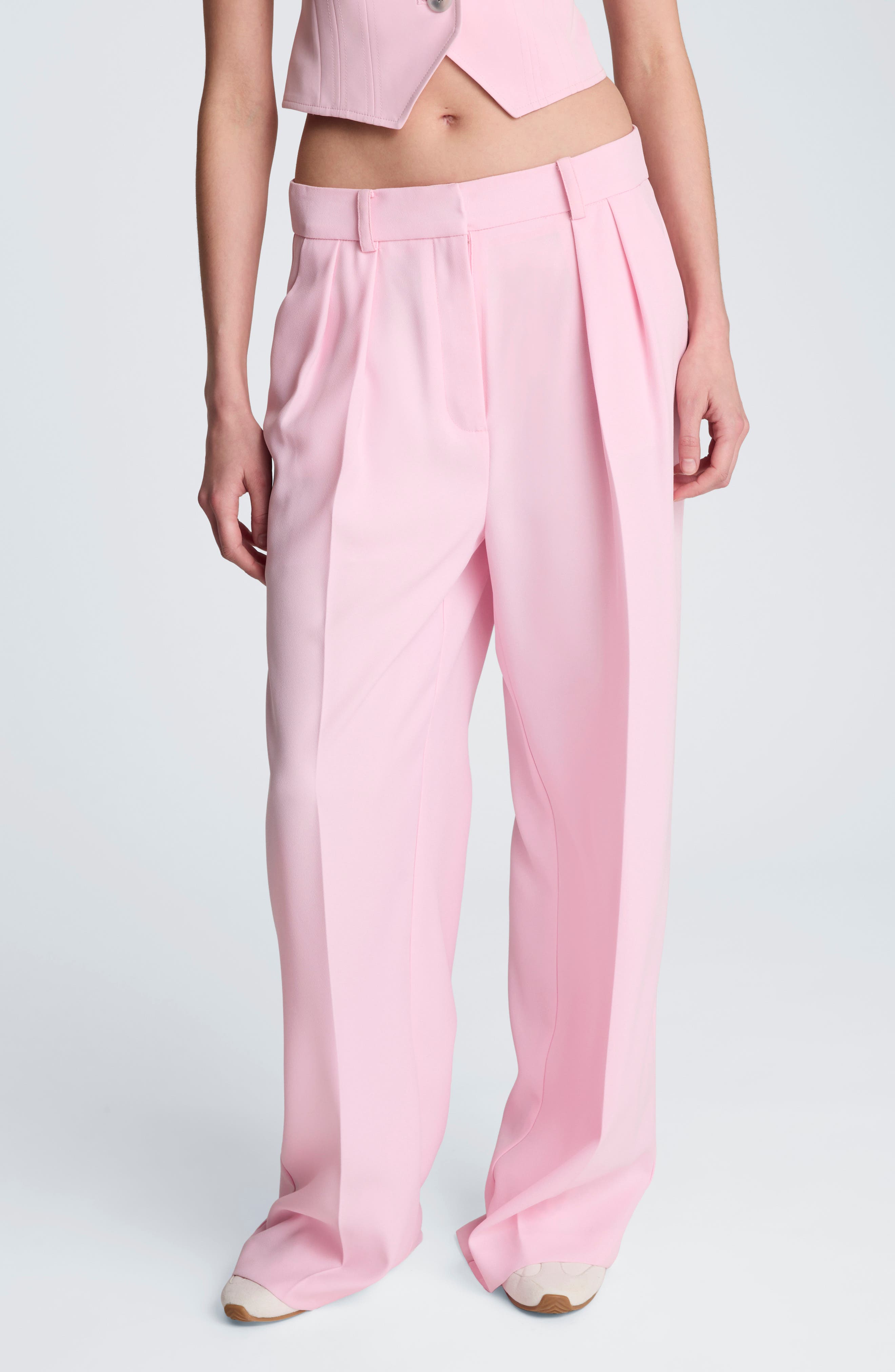 Double Pleat Wide Leg Pants