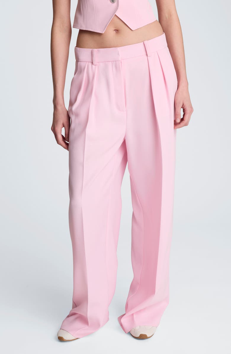 Kenneth Cole Double Pleat Wide Leg Pants, Main, color, Chintz Pink