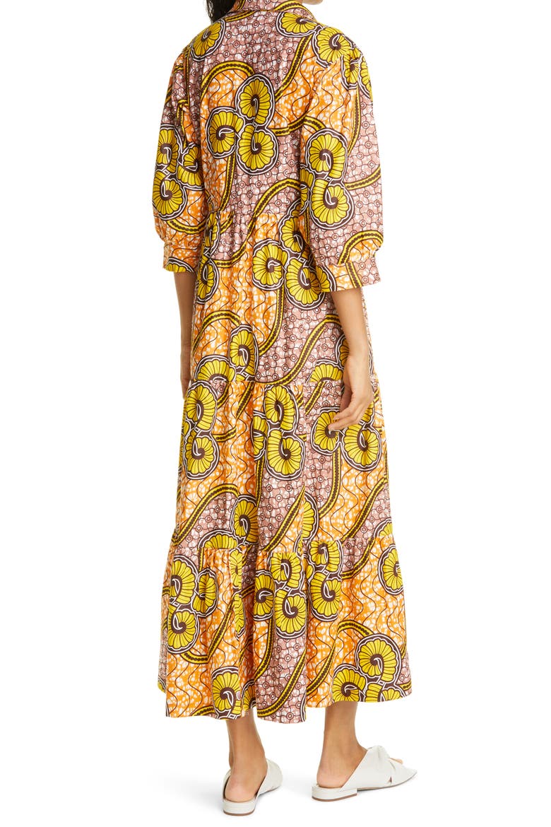 Sophisticate Print Tiered Dress (Limited Edition) (Nordstrom Exclusive), Alternate, color, GOLDEN AND ROSE TAUPE