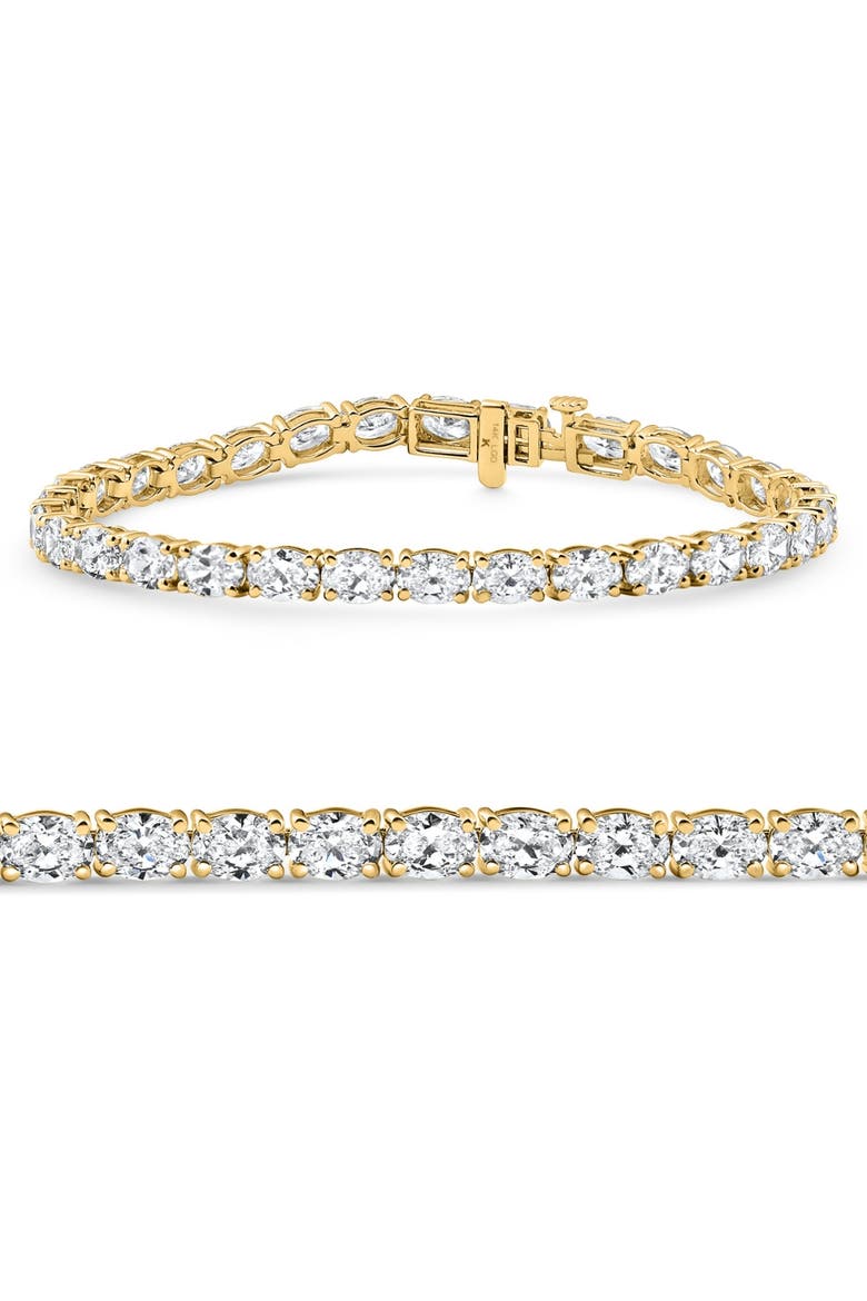 10.75Ct Oval Cut Diamond Tennis Bracelet 7" 14k Gold Lab Grown, Main, color, 14k Yellow Gold