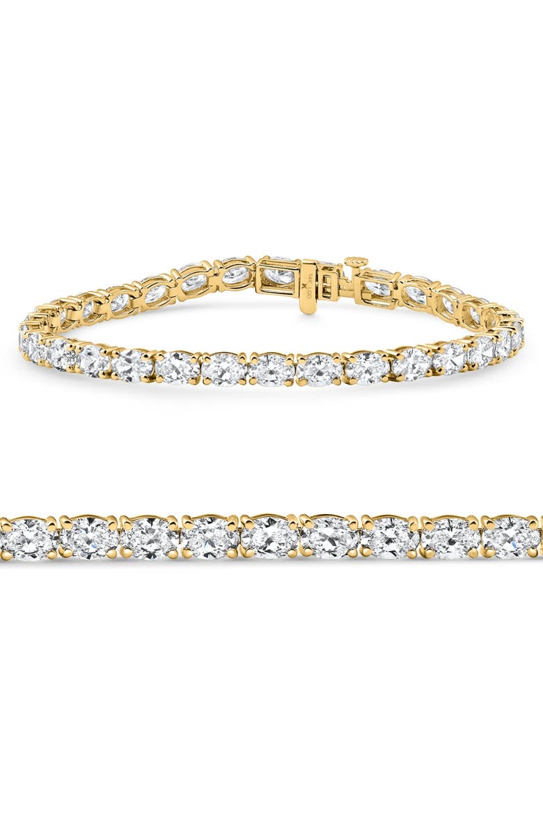 Bliss Diamond 10.75Ct Oval Cut Diamond Tennis Bracelet 7" 14k Gold Lab Grown, Main, color, 14K Yellow Gold