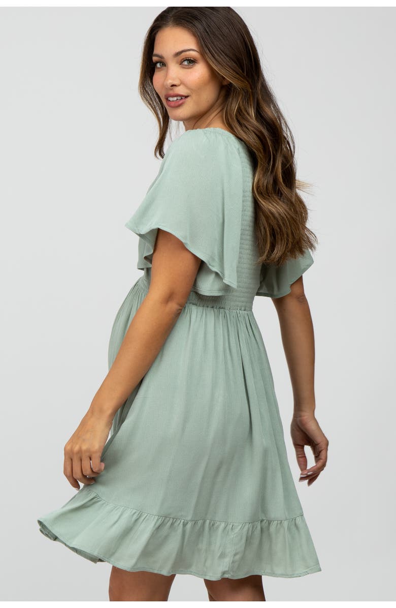 PinkBlush Smocked Front Ruffle Hem Dress, Alternate, color, Mint Green