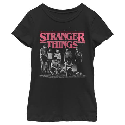 Girl's Stranger Things Title Logo Faded  Graphic T-Shirt