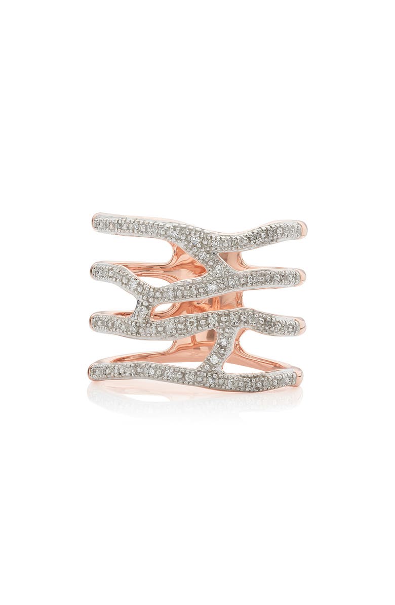 Monica Vinader Riva Waterfall Diamond Cocktail Ring, Main, color, 