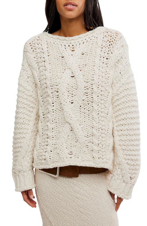 Lola Oversize Stretch Cotton Cable Sweater