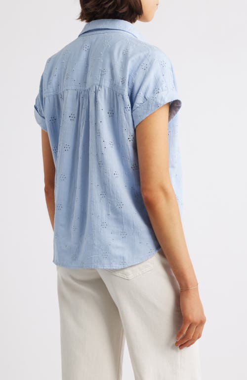 BEACHLUNCHLOUNGE BEACHLUNCHLOUNGE NOA EMBROIDERED COTTON BLEND BUTTON-UP TOP