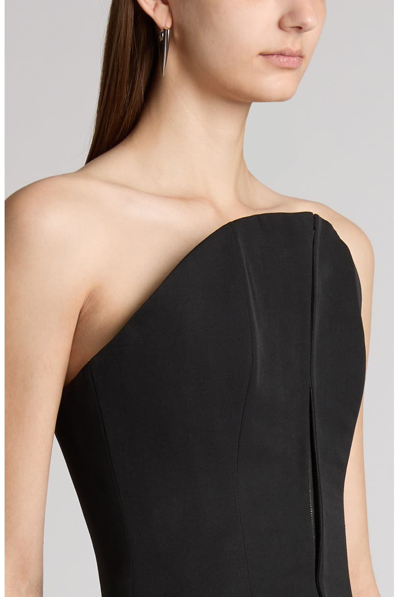 Strapless Wool Corset Top, Alternate, color, BLACK