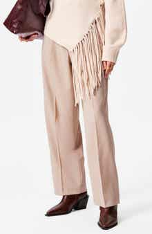 & Other Stories Creased Straight Leg Wool Blend Pants