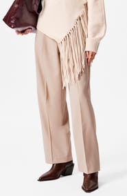 & Other Stories Creased Straight Leg Wool Blend Pants