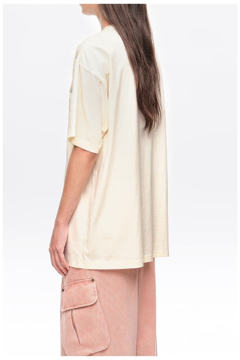 Tonal Logo Embroidered T-shirt, Alternate, color, IVORY
