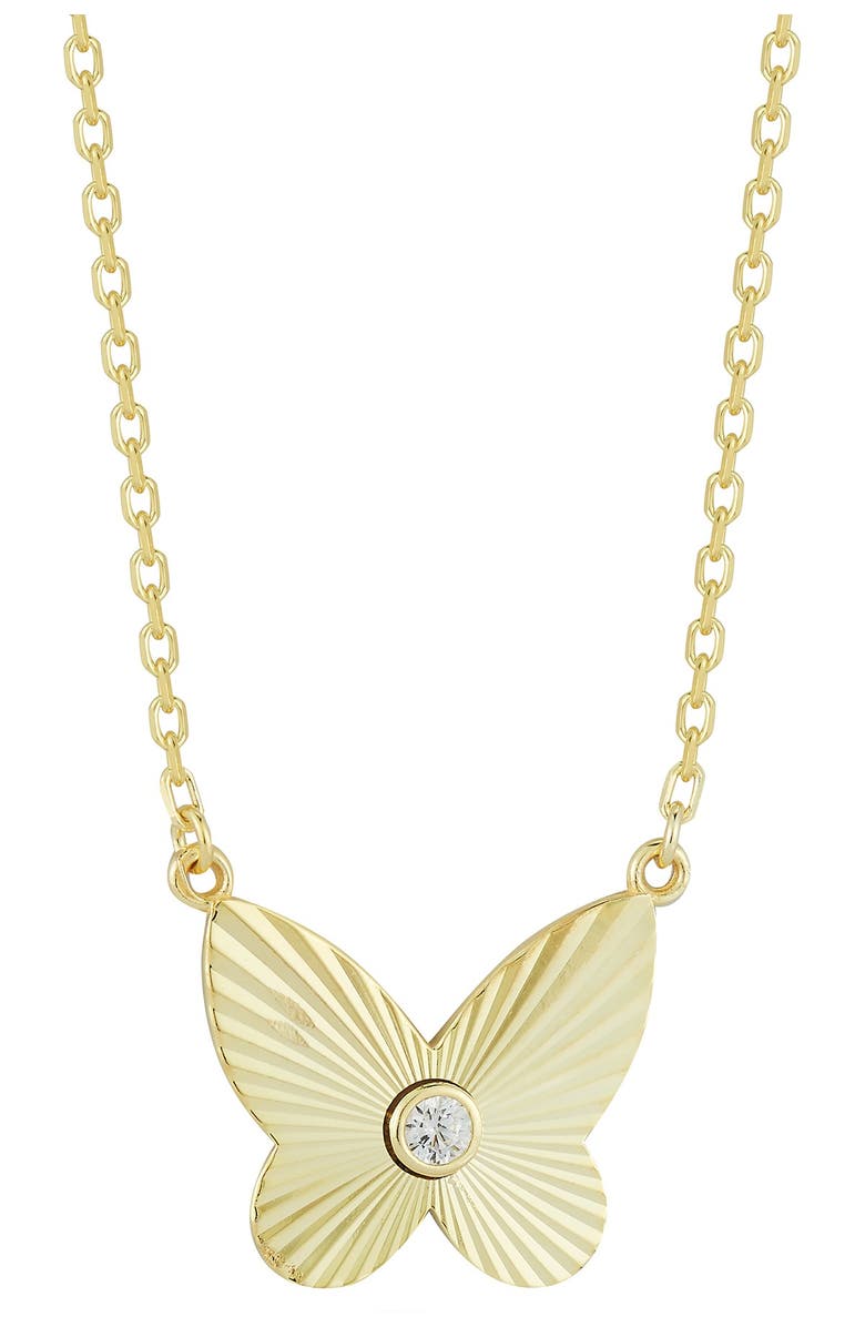SPHERA MILANO CZ Butterfly Necklace, Main, color, Yellow Gold