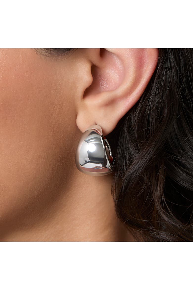 Dome Drop Earrings, Alternate, color, Silver