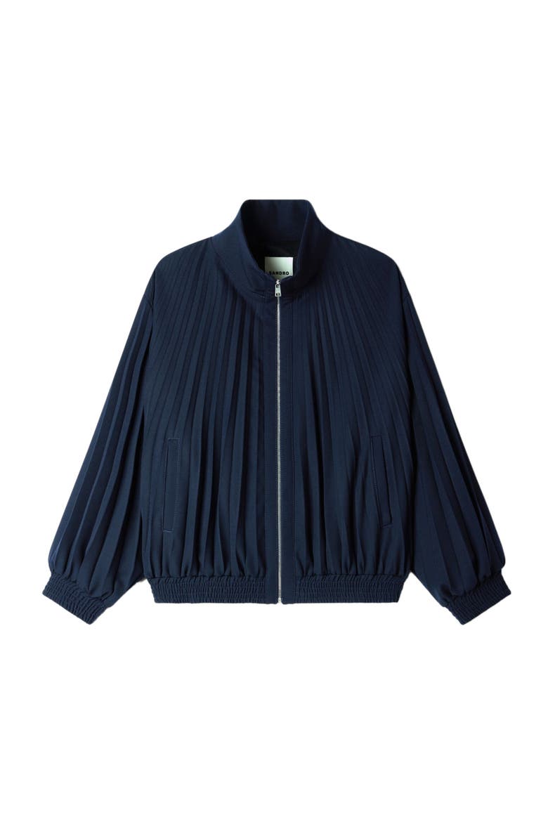 Pleated jacket, Alternate, color, Navy blue
