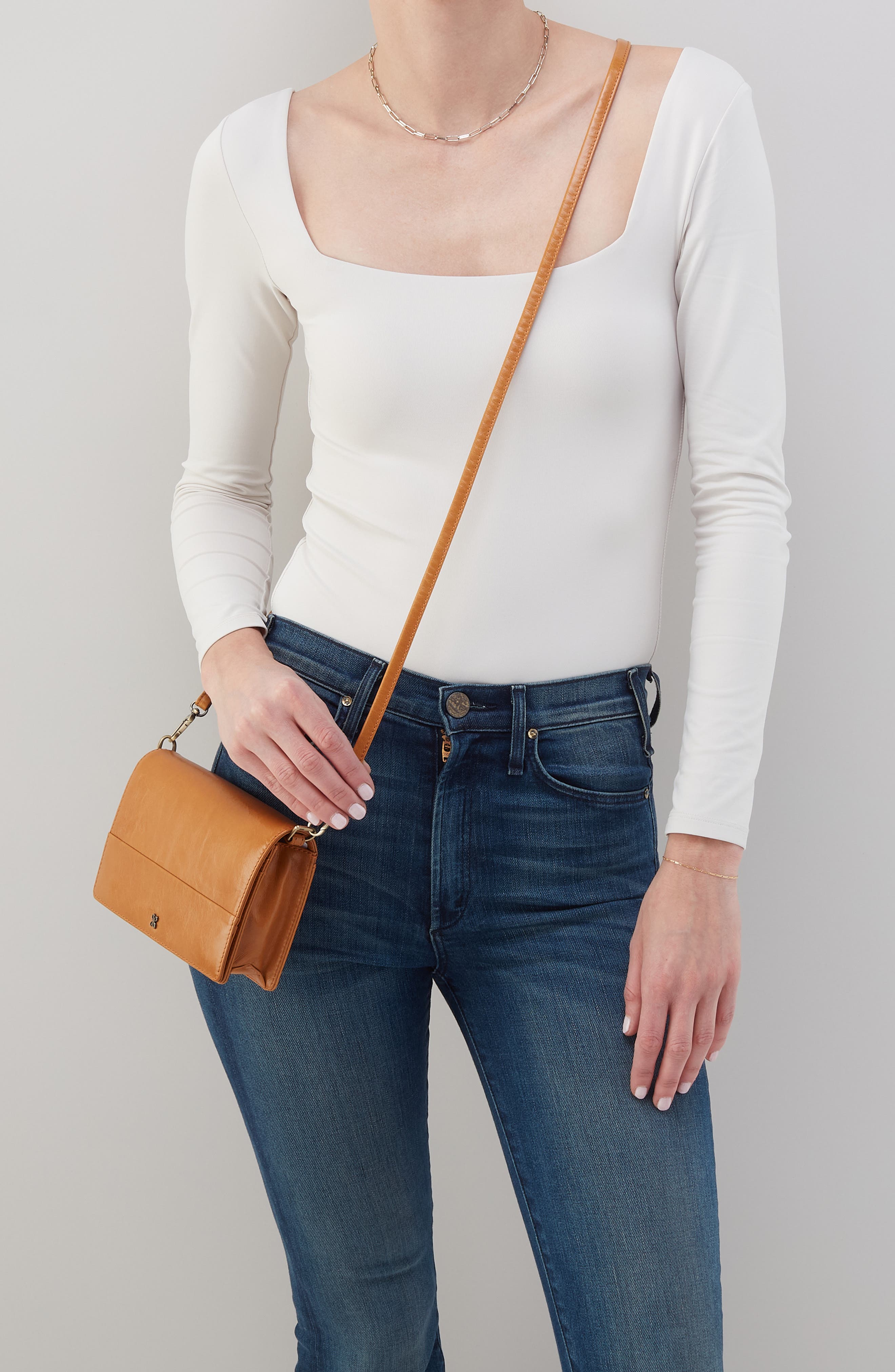 Jill Leather Phone Crossbody Bag, Alternate, color, NATURAL