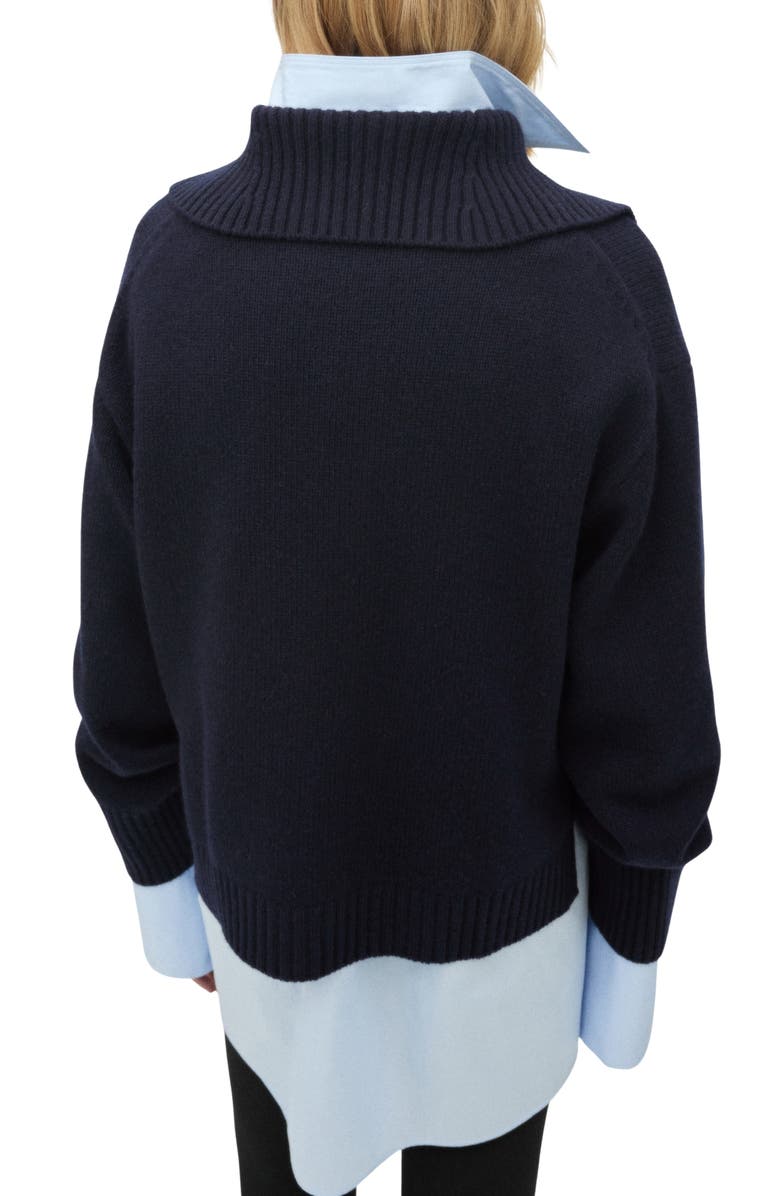 MANGO Lapel Collar Sweater, Alternate, color,