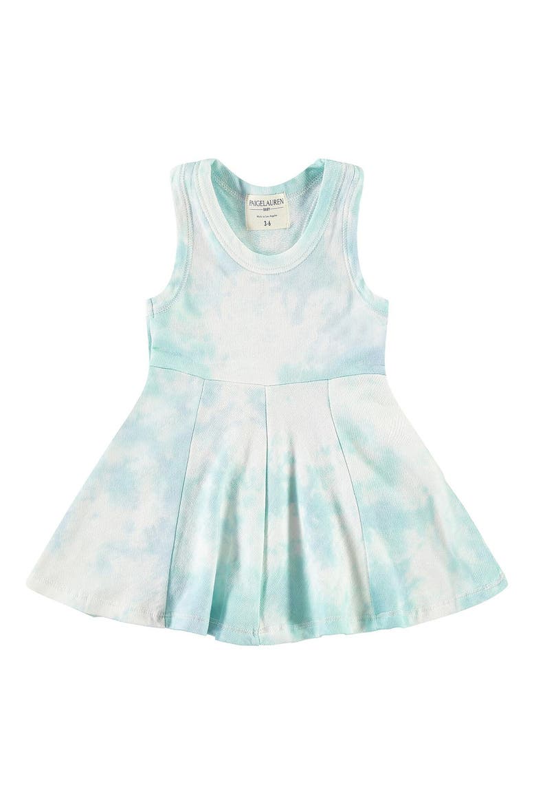 Tie Dye Splatter French Terry Dress, Main, color, BLUE GREEN TIE DYE