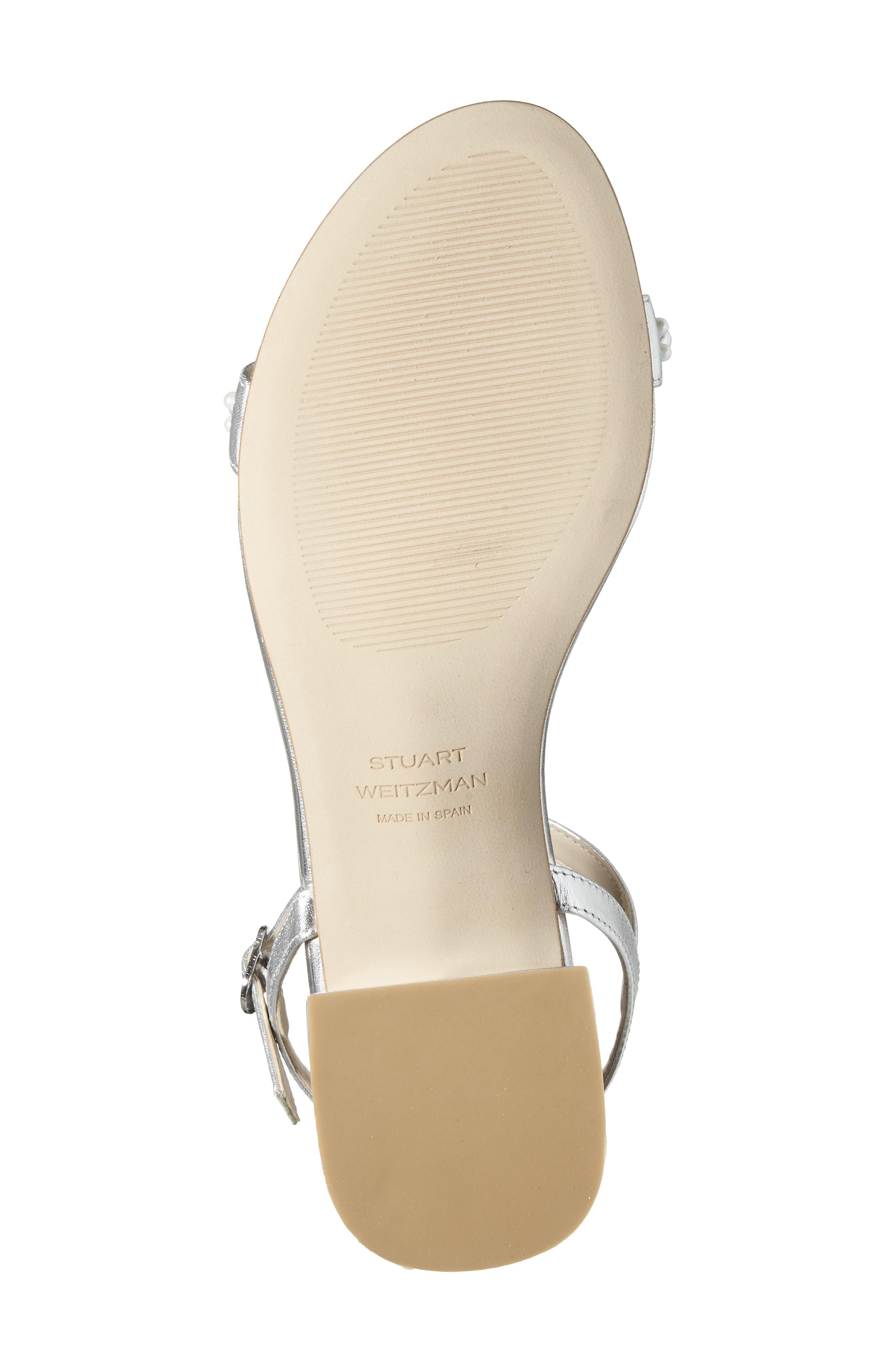 Stuart Weitzman Dancer Demipearl Sandal, Alternate, color, Silver