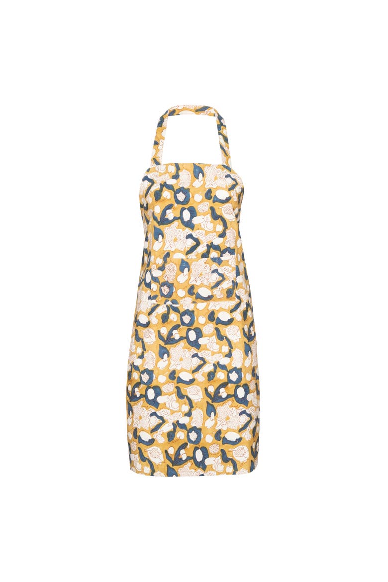 Forest Harvest Apron, Main, color, Mustard/Blue 32" x 36"