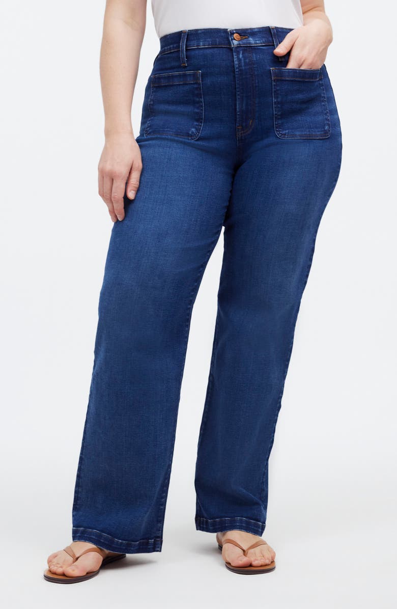 Madewell Emmett Patch Pocket Wide Leg Jeans, Alternate, color, Allentown Wash