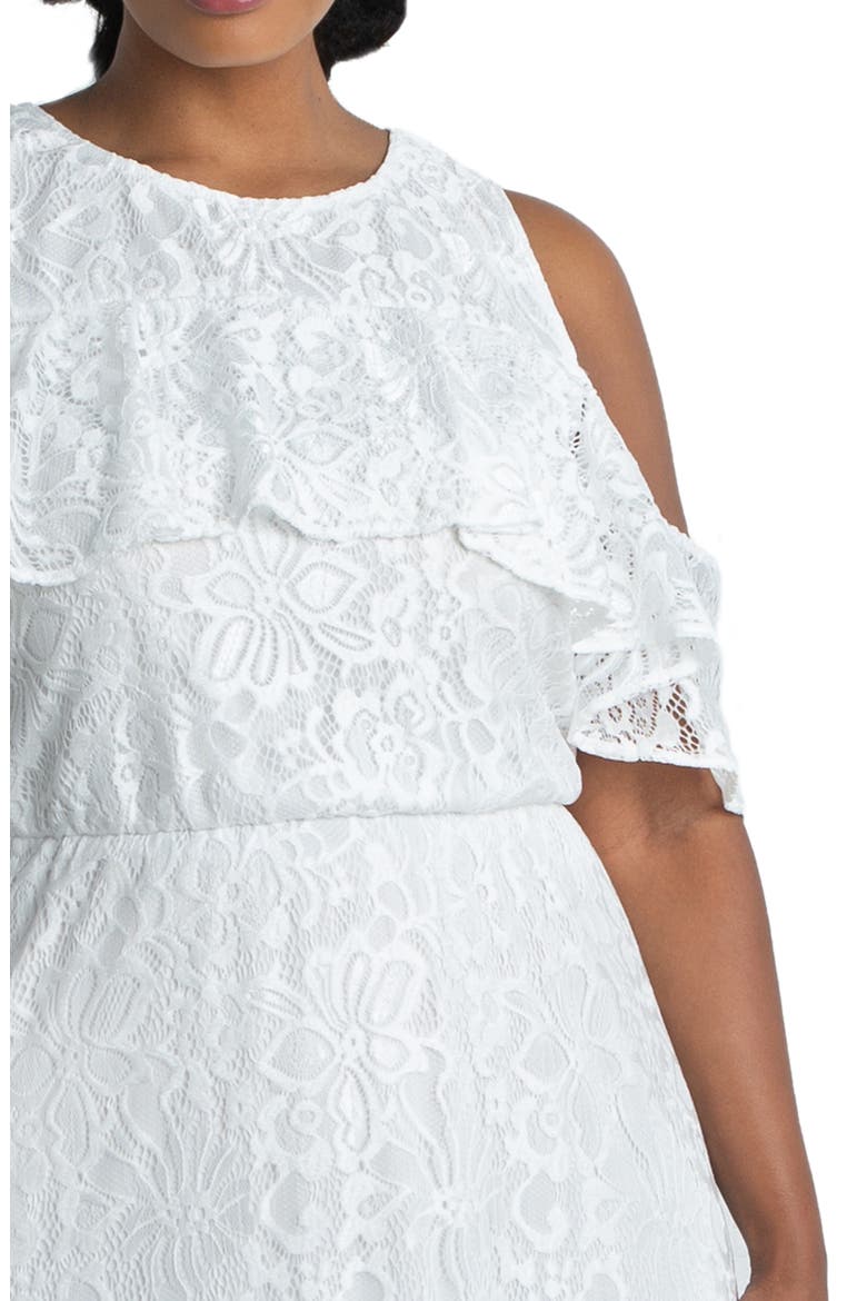 Savannah Cold Shoulder Lace Gown, Alternate, color, PEARL