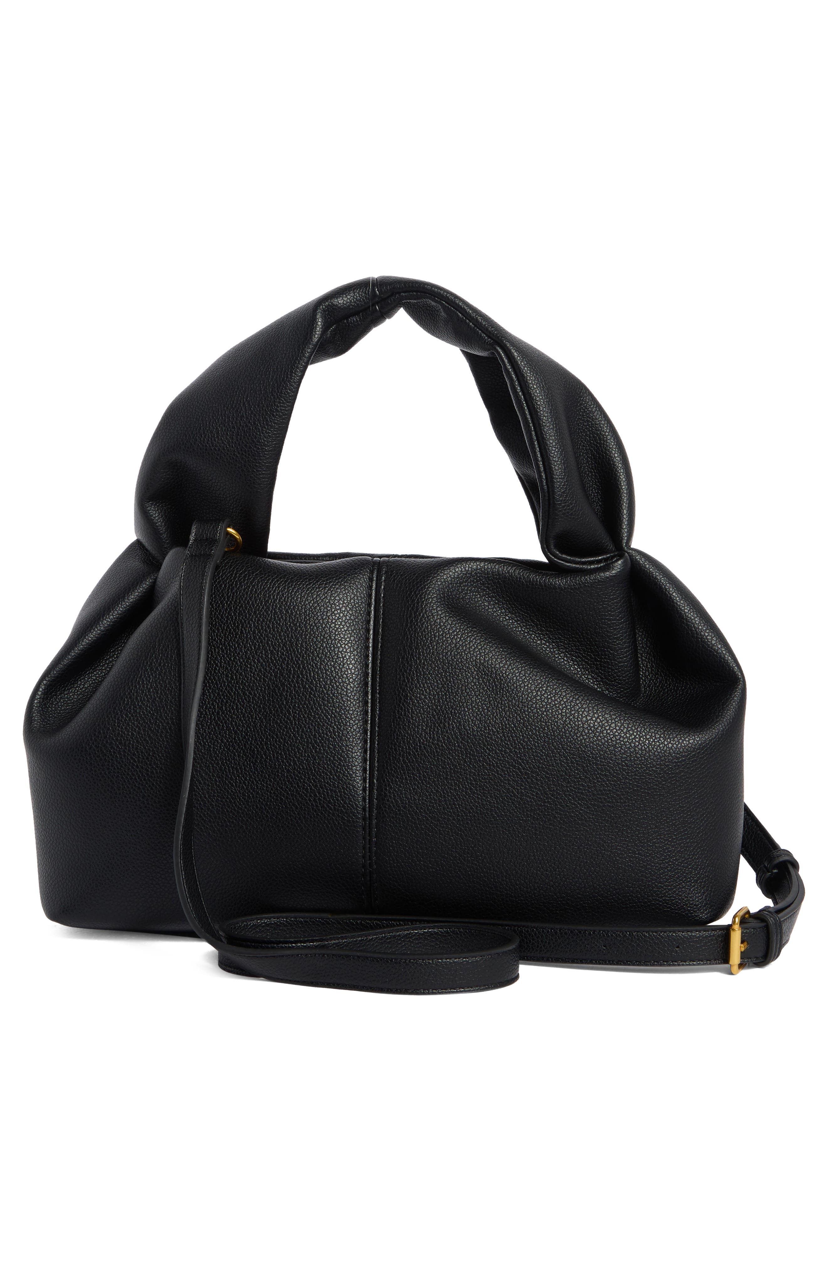 BCBG Pleated Top Handle Bag, Alternate, color, Black