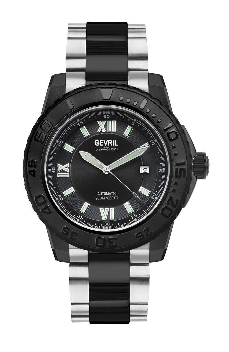 GEVRIL Men's Seacloud Swiss Automatic Bracelet Watch, 45mm, Main, color, 