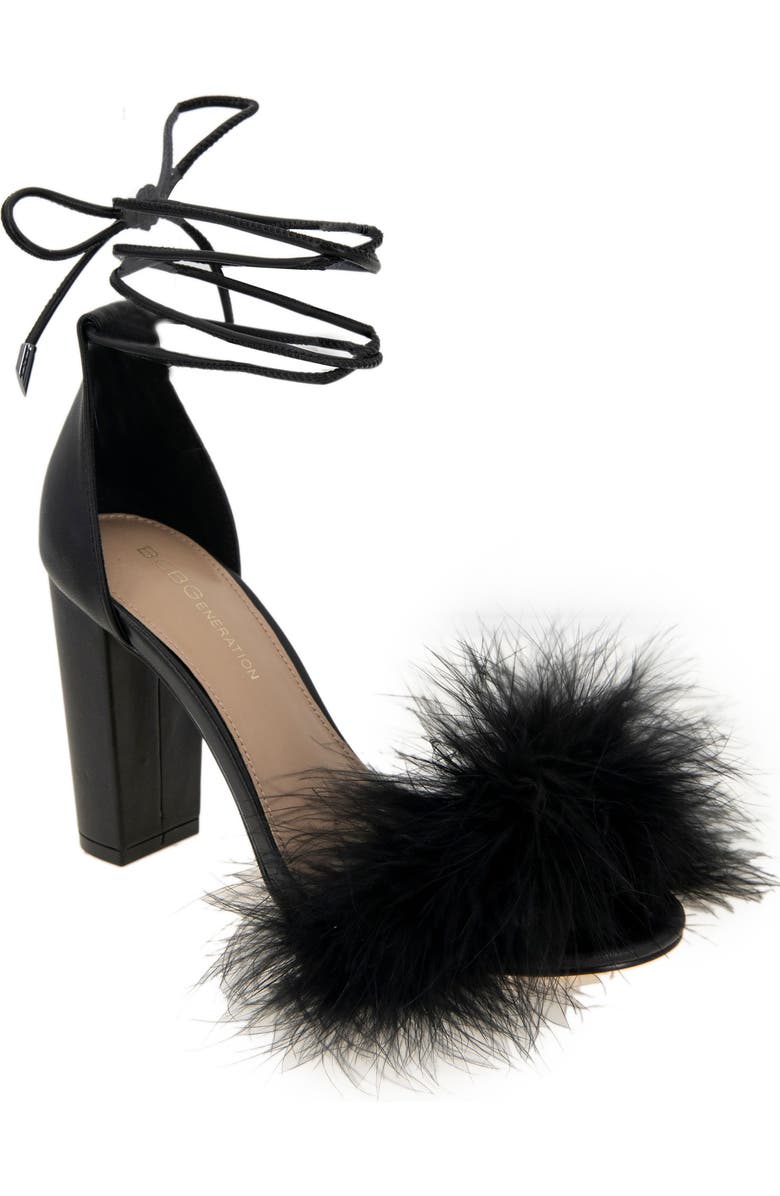BCBGeneration Biny Feather Ankle Strap Sandal, Main, color,