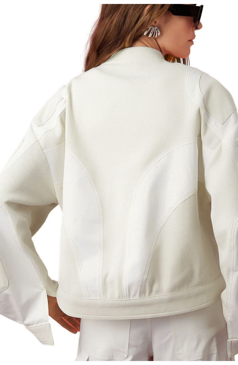 Nocturne Trimmed Bomber Jacket, Alternate, color,