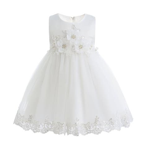 Embroidered Blooming Bow Dress (Baby)