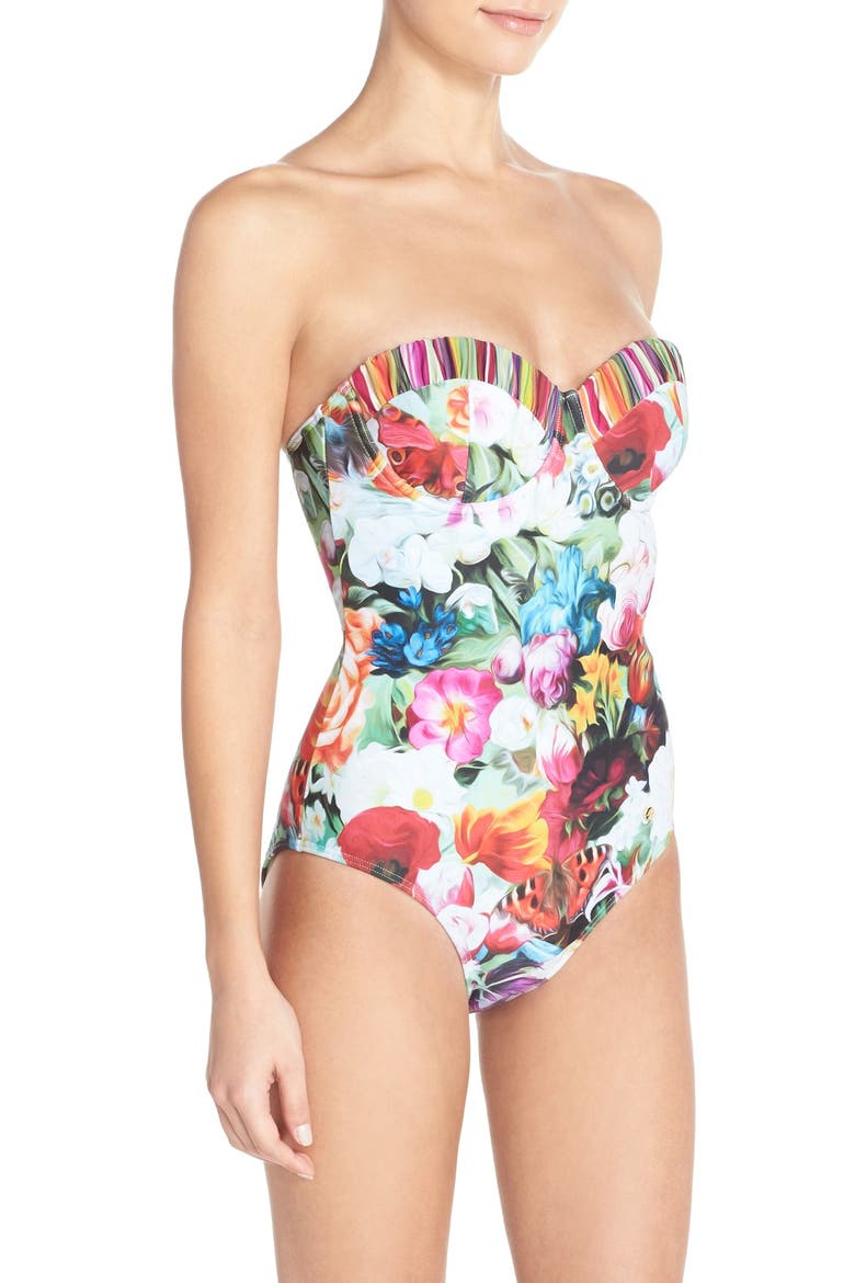 'Imari' Floral One-Piece Swimsuit, Alternate, color, FUCHSIA