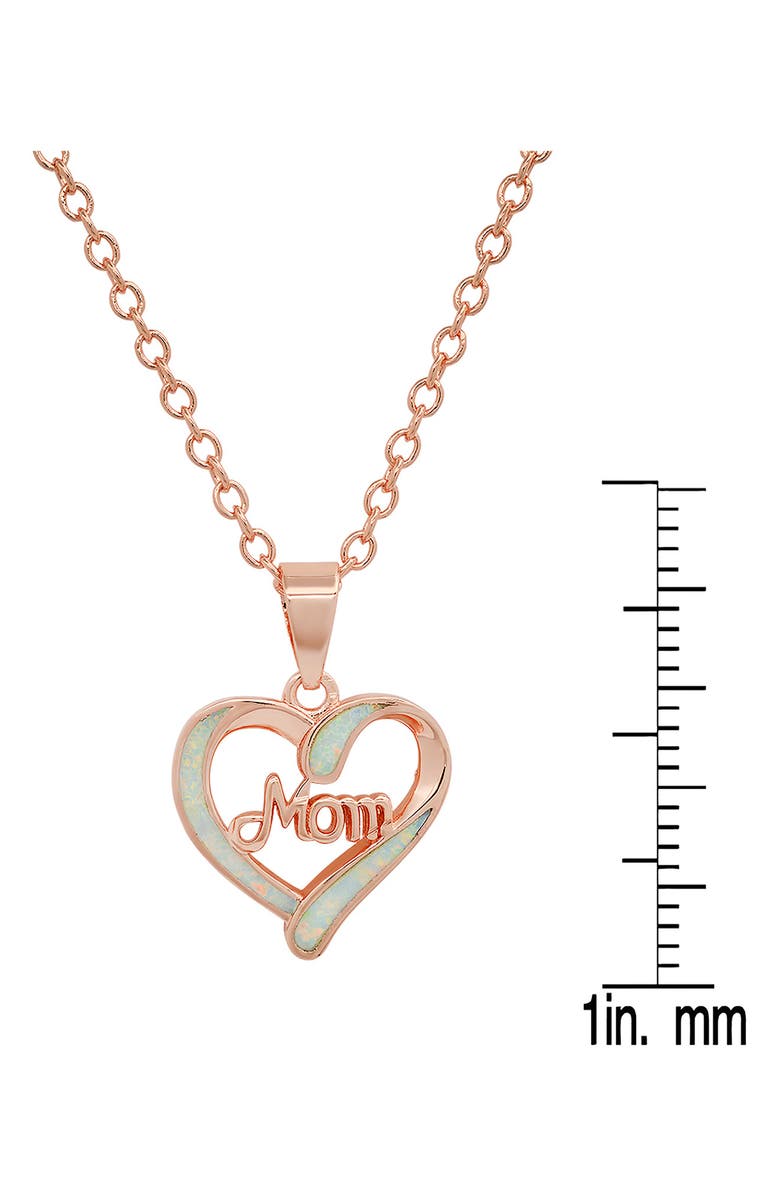 HMY JEWELRY 18K Rose Gold Plated Opalite 'Mom' Necklace, Alternate, color, 