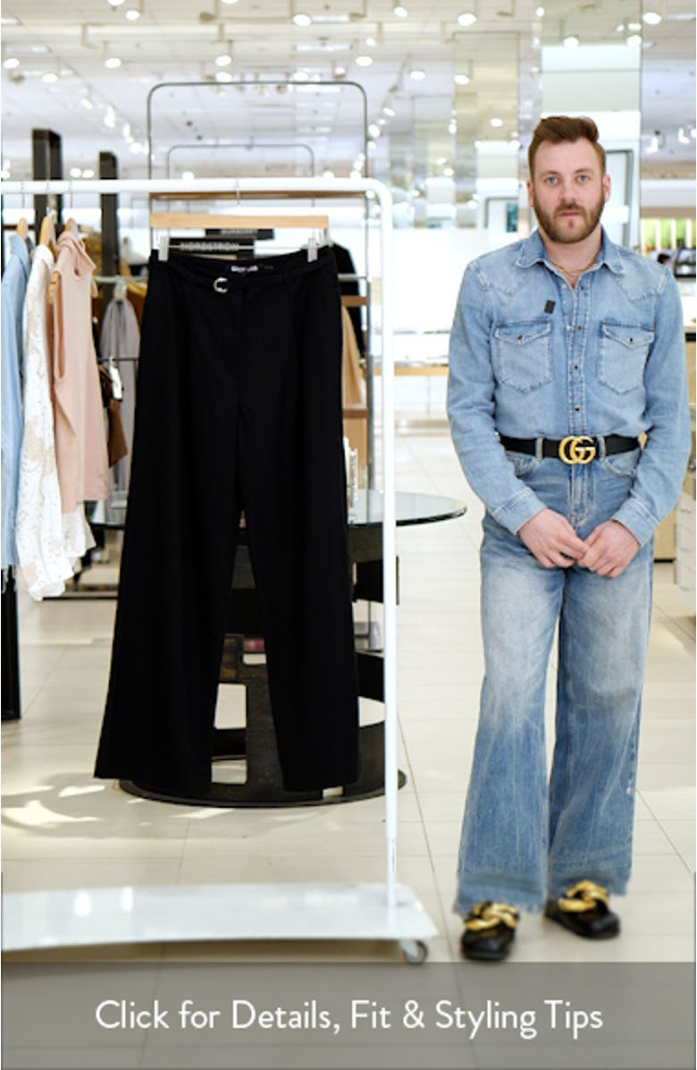 Pleated Belted Stretch Wide Leg Pants, sales video thumbnail