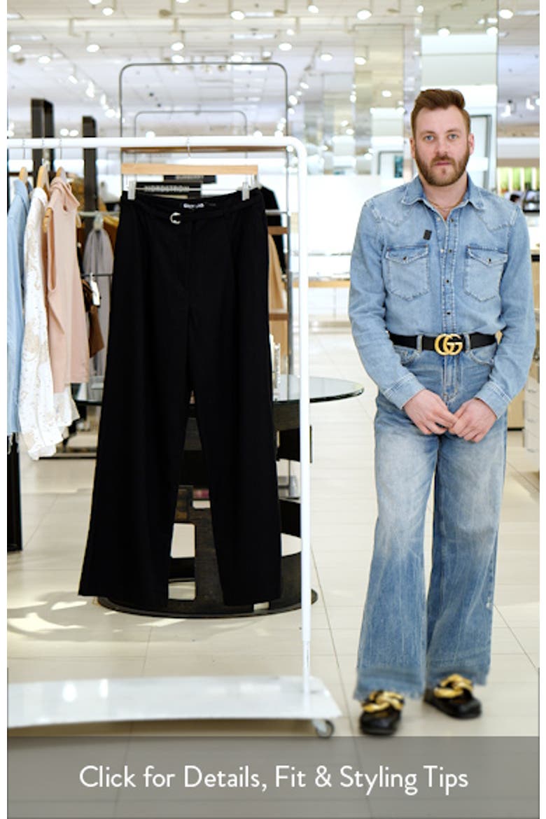Pleated Belted Stretch Wide Leg Pants video
