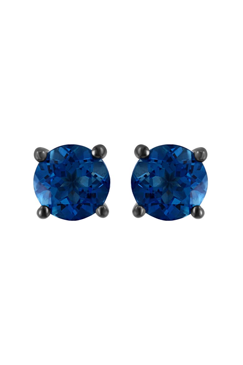 Sterling Silver London Blue Topaz Stud Earrings, Main, color, BLUE