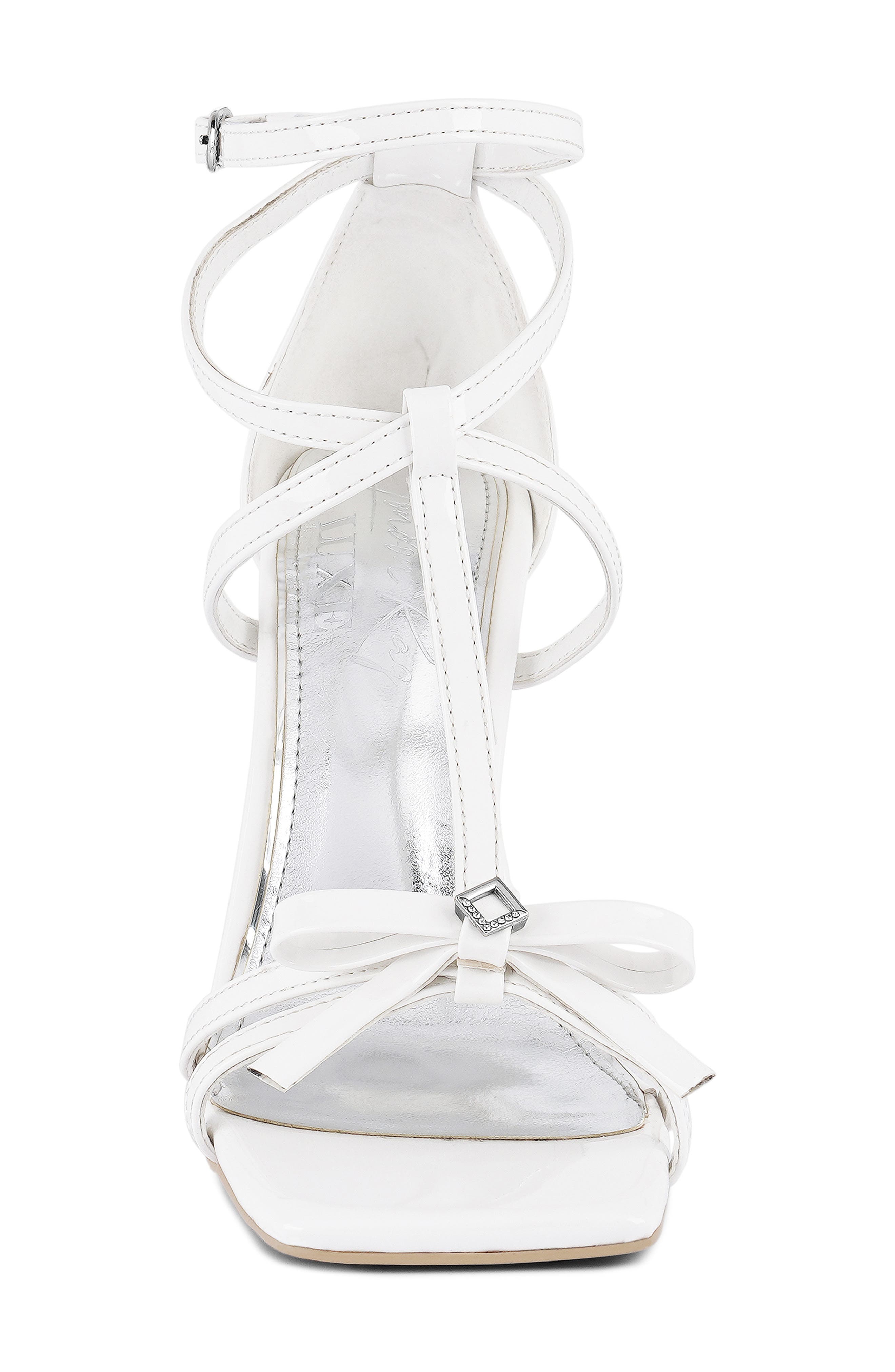 Affluence Crystal T-Strap Sandal, Alternate, color, WHITE