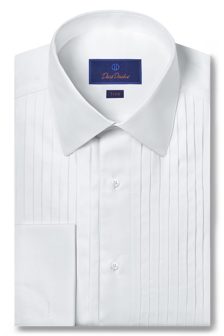 Formal Trim Fit Tuxedo Shirt, Main, color, WHITE
