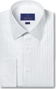 David Donahue Formal Trim Fit Tuxedo Shirt