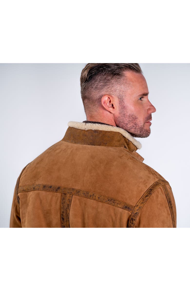 Comstock & Co. Montana Suede Jacket with Genuine Shearling Trim, Alternate, color,