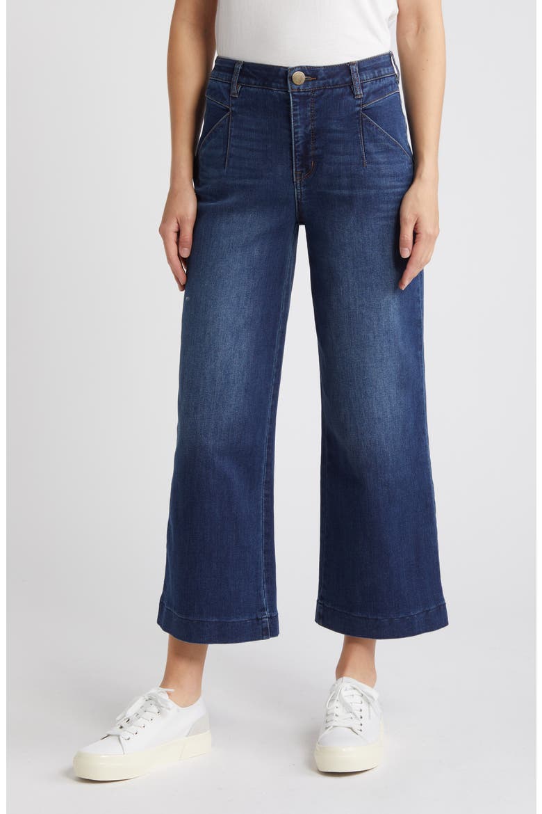 Wyatt Skyrise V-Pocket Ankle Wide Leg Jeans, Main, color, BLUE