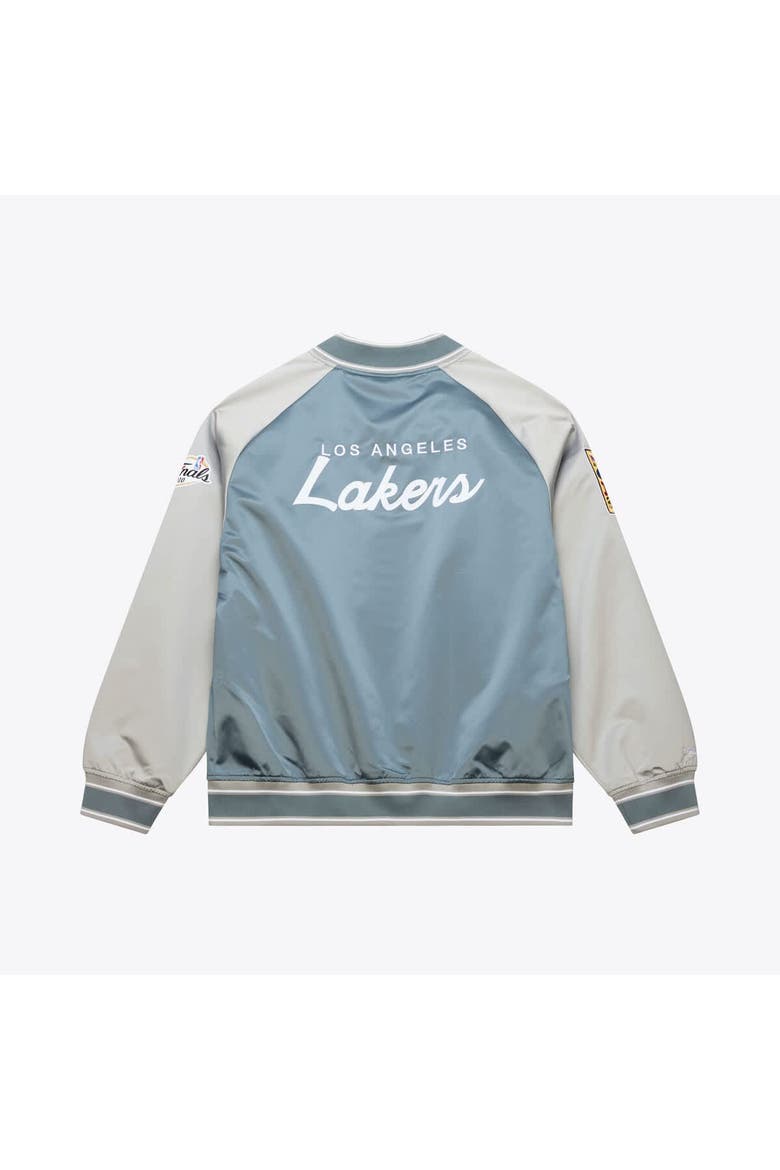 Men's Mitchell & Ness  Blue/Silver Los Angeles Lakers Thunderstorm Lightweight Satin Full-Snap Jacket, Alternate, color, Blue