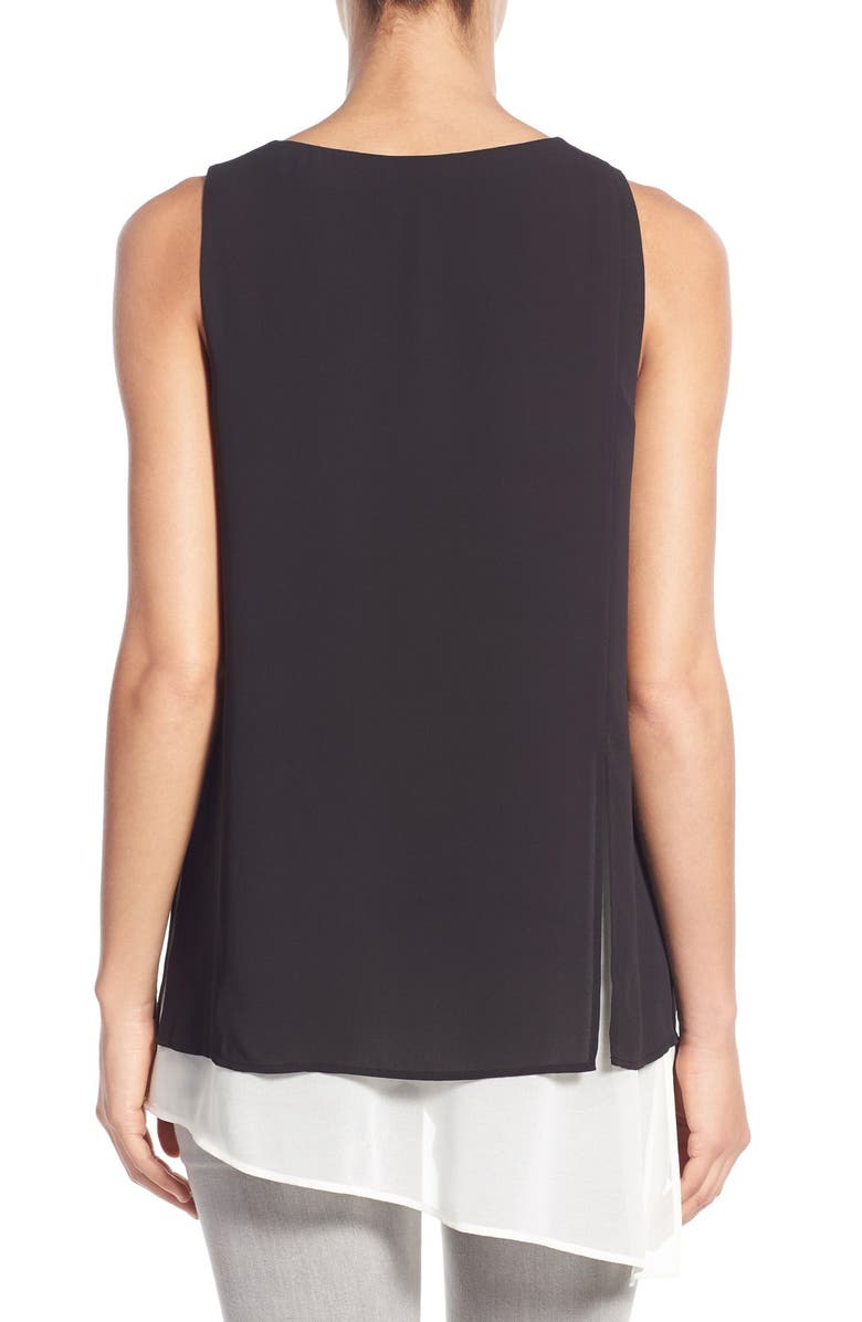 Halogen<sup>®</sup> Sleeveless Double Layer Asymmetrical Blouse, Alternate, color, 