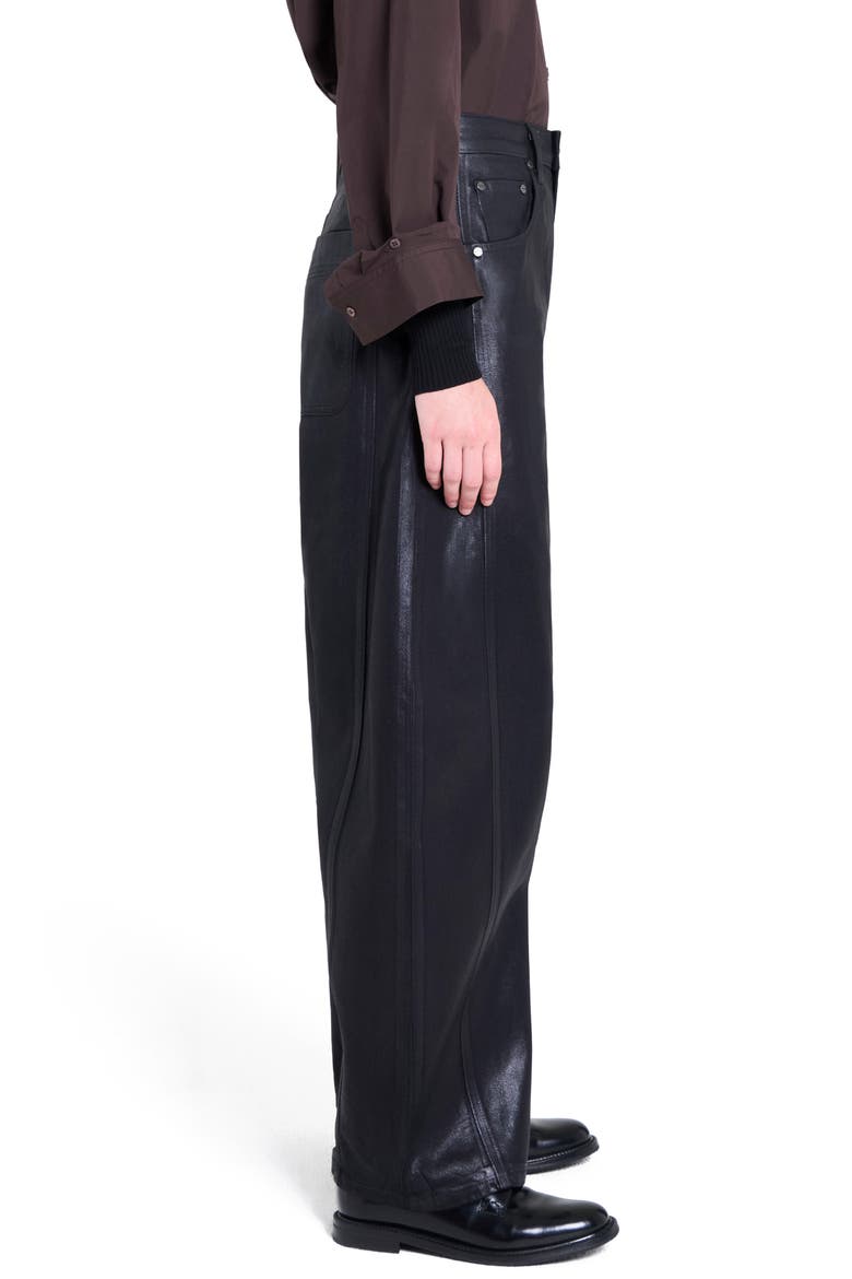 Beryl Coated Barrel Leg Pants, Alternate, color, BLACK
