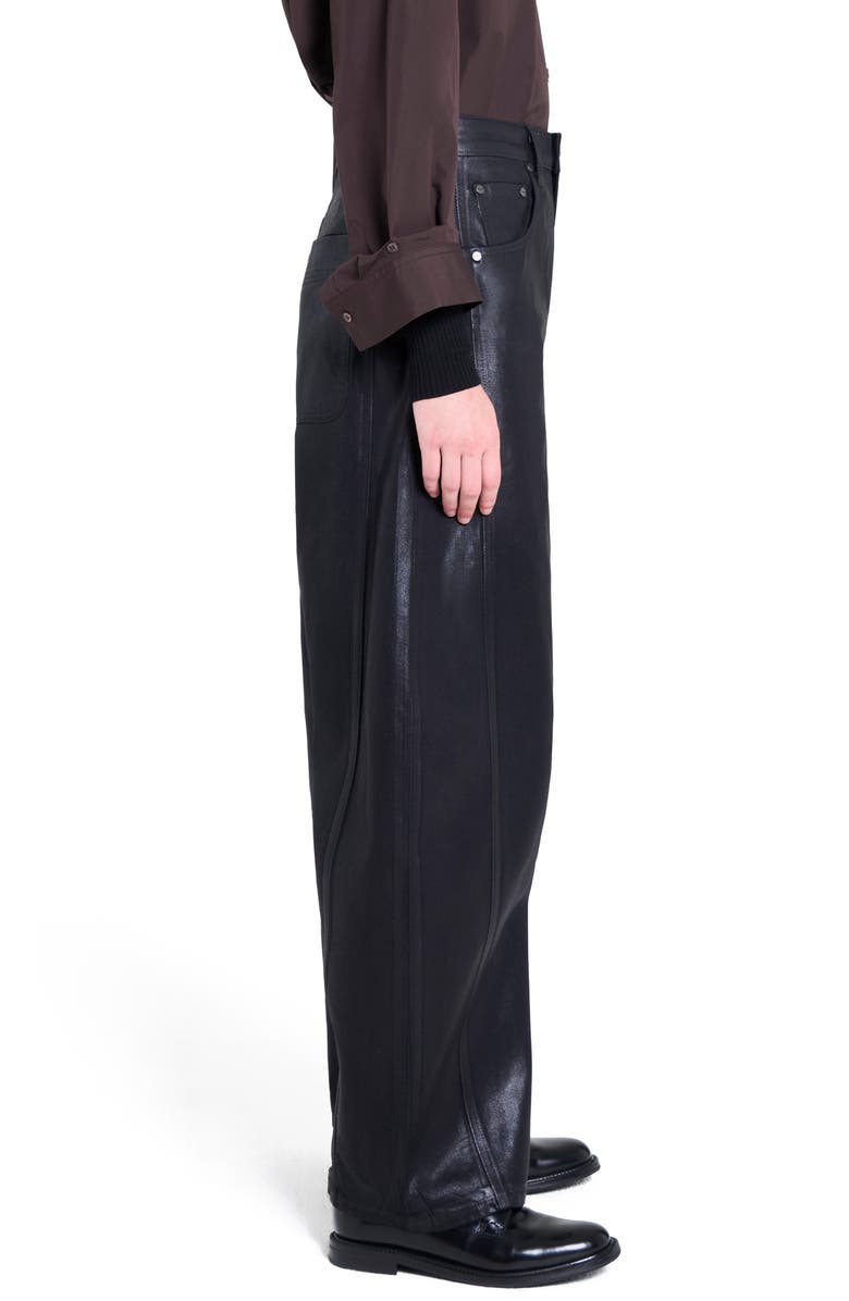 TWP Beryl Coated Barrel Leg Pants, Alternate, color, Black