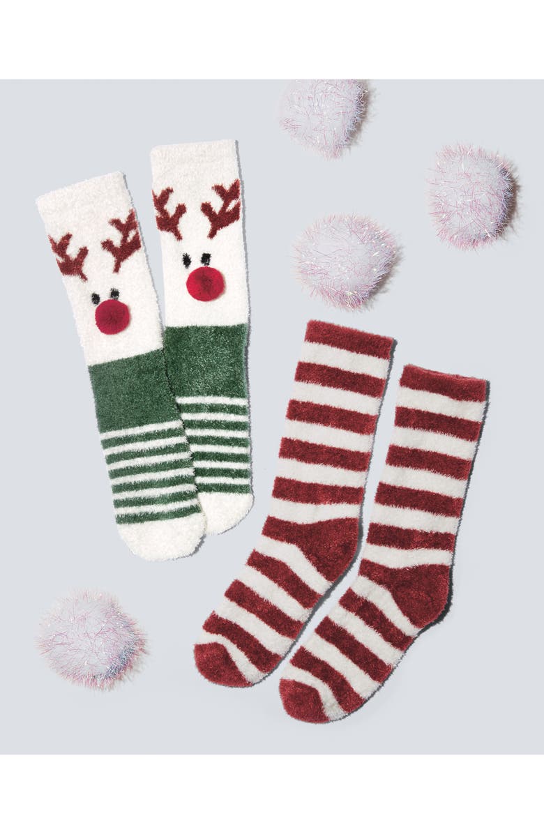 BP. 2-Pack Holiday Butter Crew Socks, Alternate, color, 