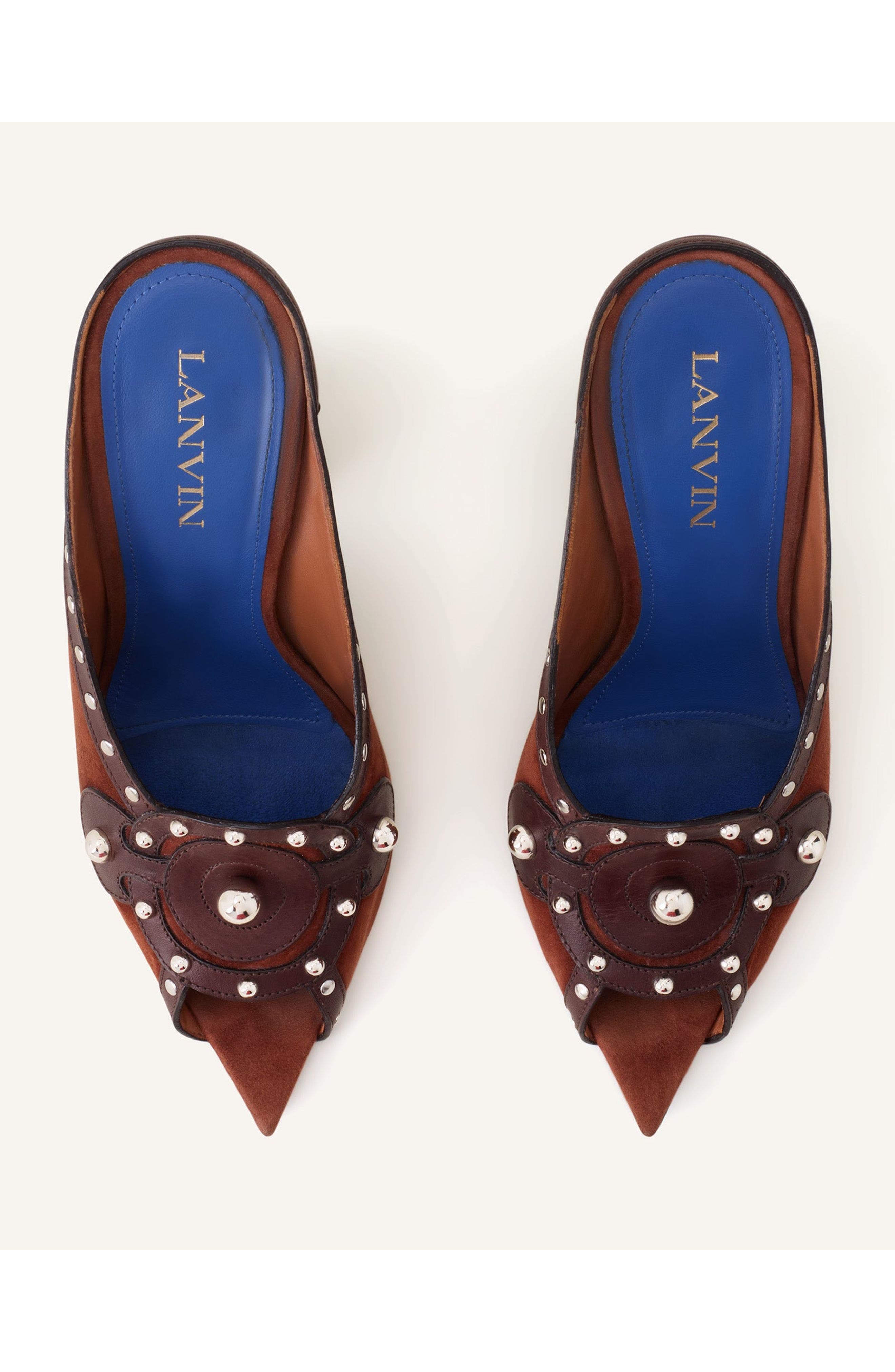 Lanvin Eclipse Arch Heeled Mule, Alternate, color, Chestnut