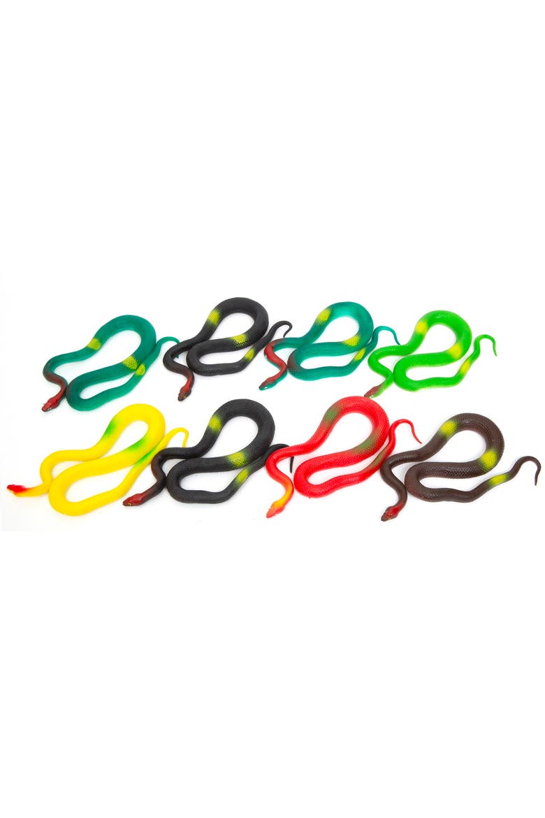19" Rubber Snakes 8 Pack Assorted Colors, Main, color, Multicolored